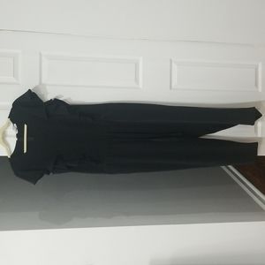 DKNYC Ruffled Sleeveless  Drawstring Waist Black Jumpsuit